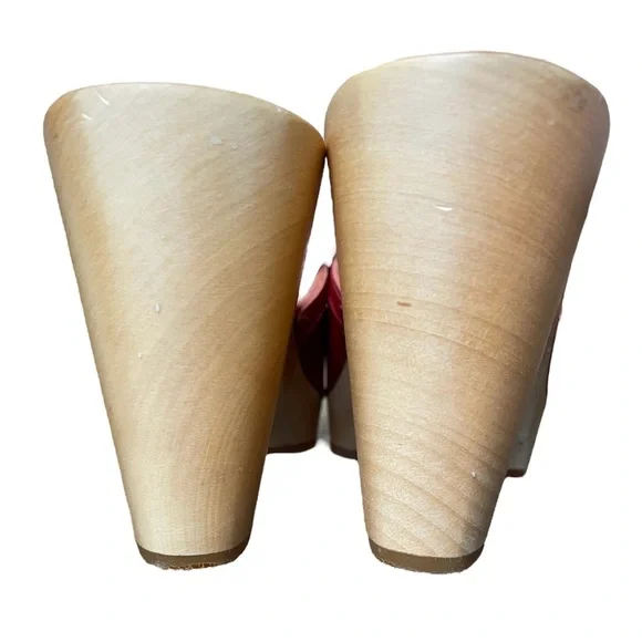 Swedish Hasbeens Grease Sky High Sandal Women's Size 36 / US 6 Red - Picture 2 of 12